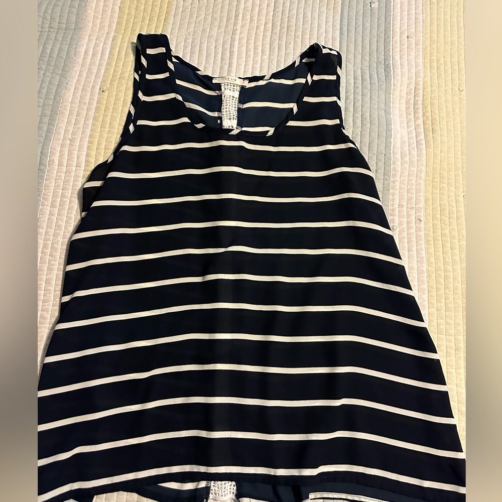 Le Lis blue striped tank top Large - Picture 1 of 4